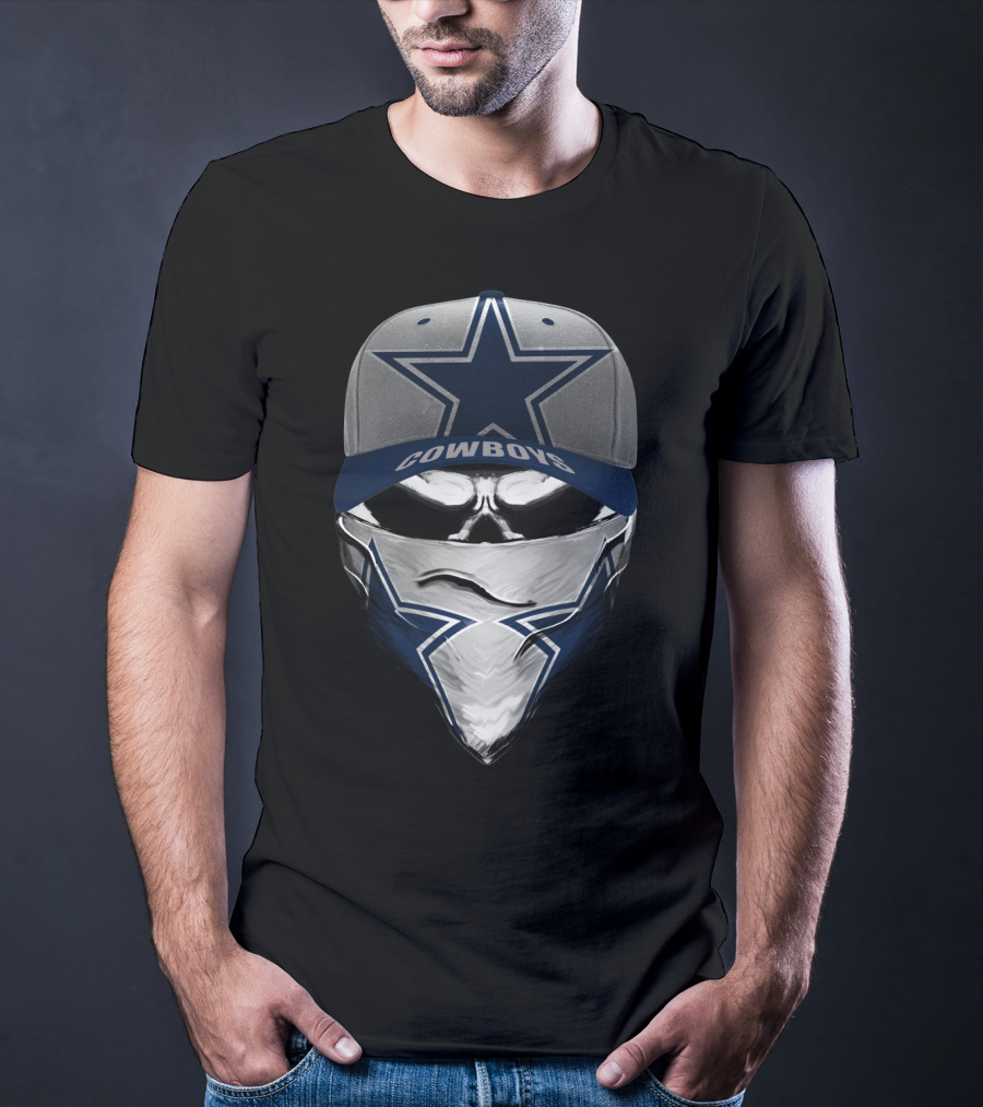 Dallas Cowboys Star Emblem Hat Bandana Skull T-Shirt
