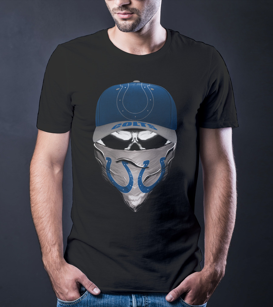 Indianapolis Colts Football Horseshoe Mask Hat T-Shirt