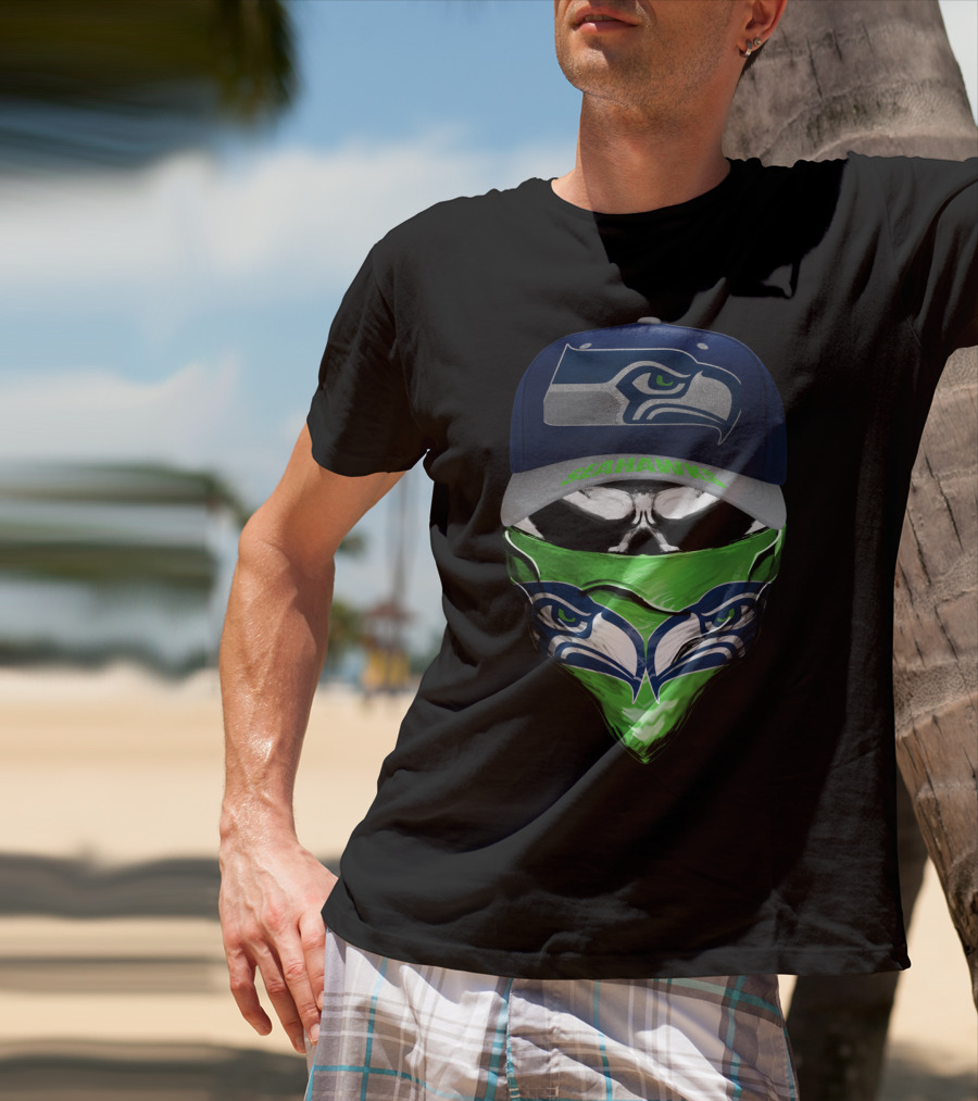 Seattle Seahawks Cap And Mask T-Shirt