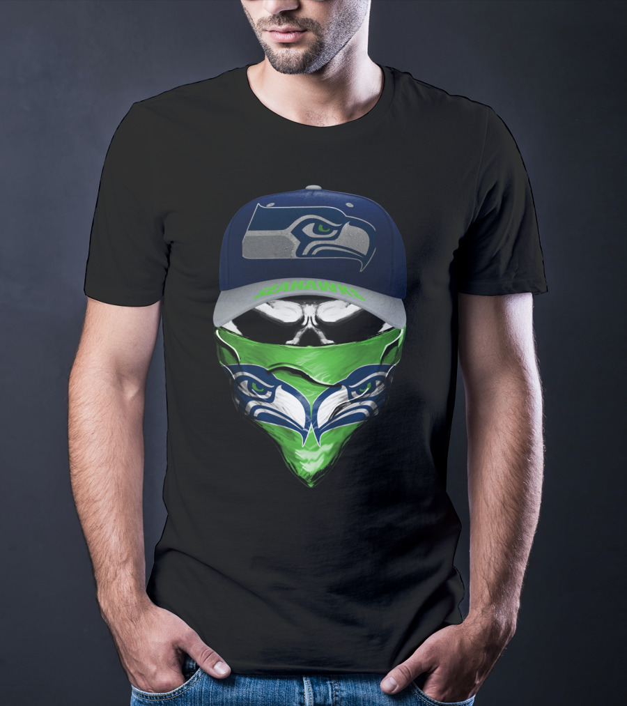 Seattle Seahawks Cap And Mask T-Shirt