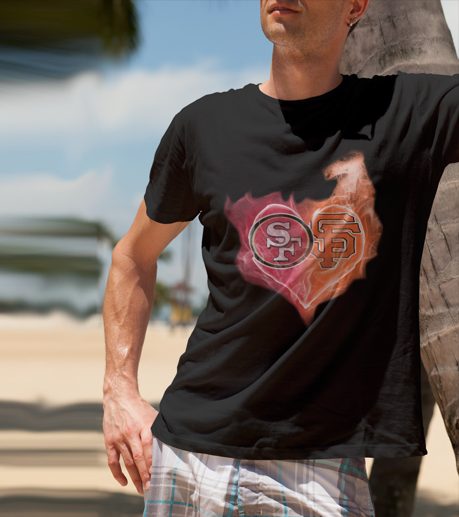 49ers SF Giants Heart T-Shirt