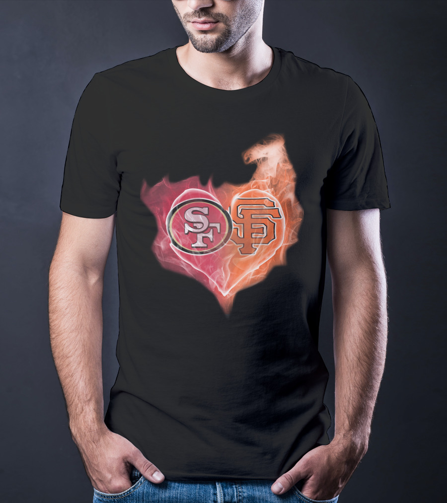 49ers SF Giants Heart T-Shirt