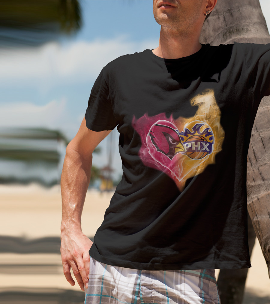 Cardinals PHX Suns Heart Blaze T-Shirt