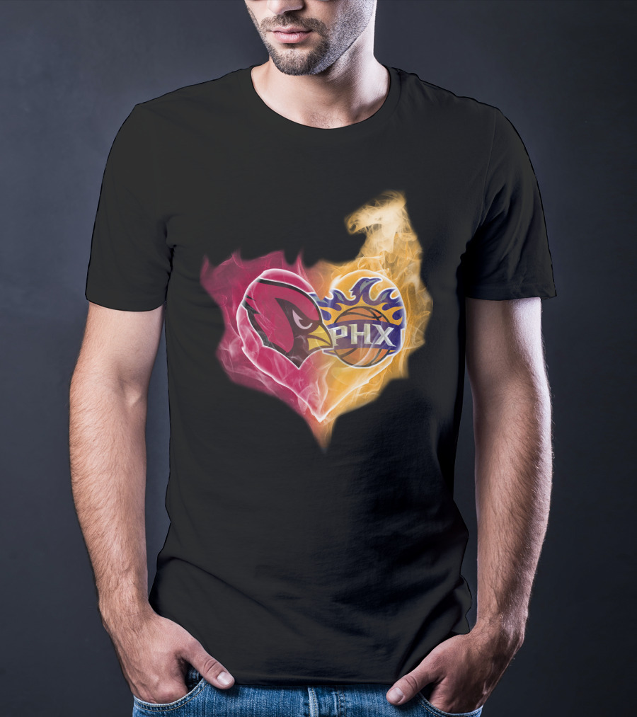 Cardinals PHX Suns Heart Blaze T-Shirt
