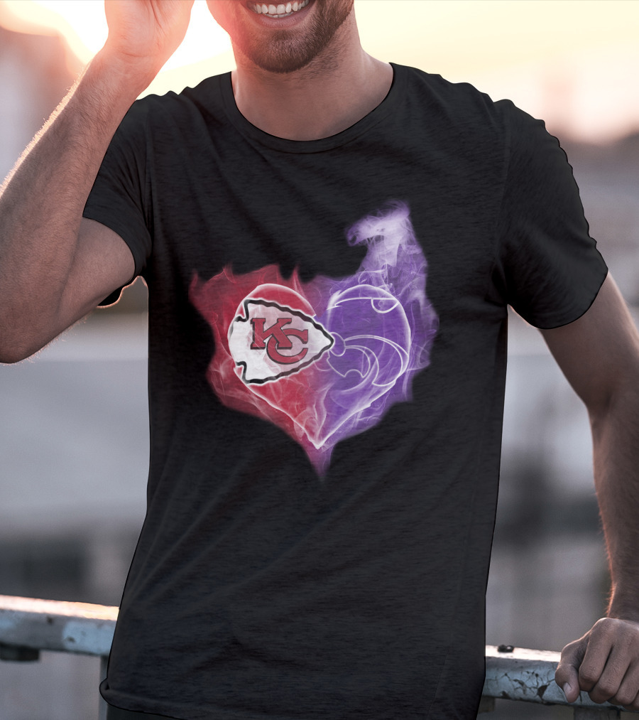 Kansas City Chiefs Kansas State Wildcats Heart T-Shirt