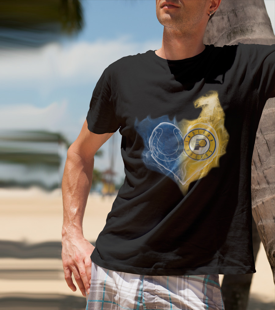 Colts Indiana Pacers Heart Logo Fusion T-Shirt