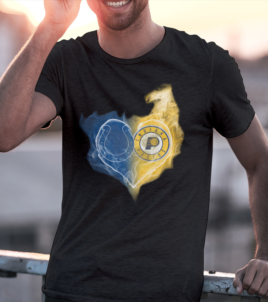 Colts Indiana Pacers Heart Logo Fusion T-Shirt