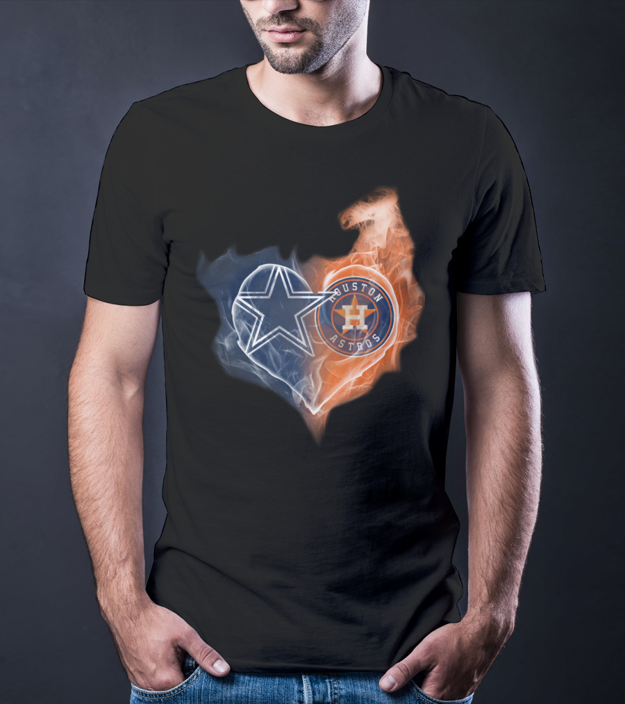 Dallas Cowboys Houston Astros Heartfire Collaboration T-Shirt