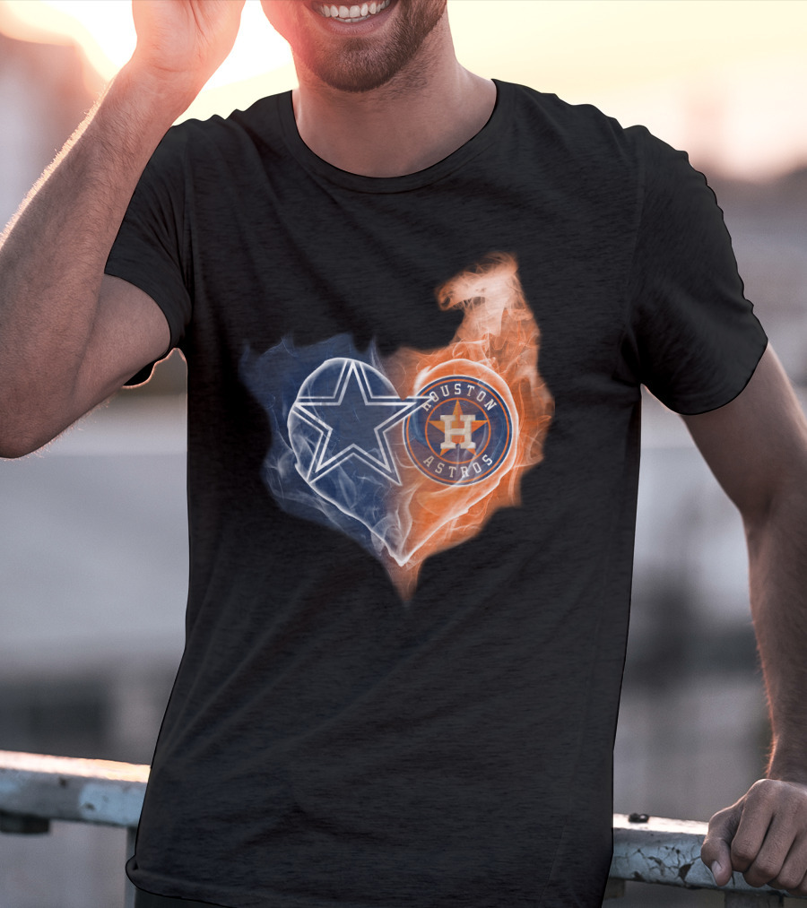 Dallas Cowboys Houston Astros Heartfire Collaboration T-Shirt