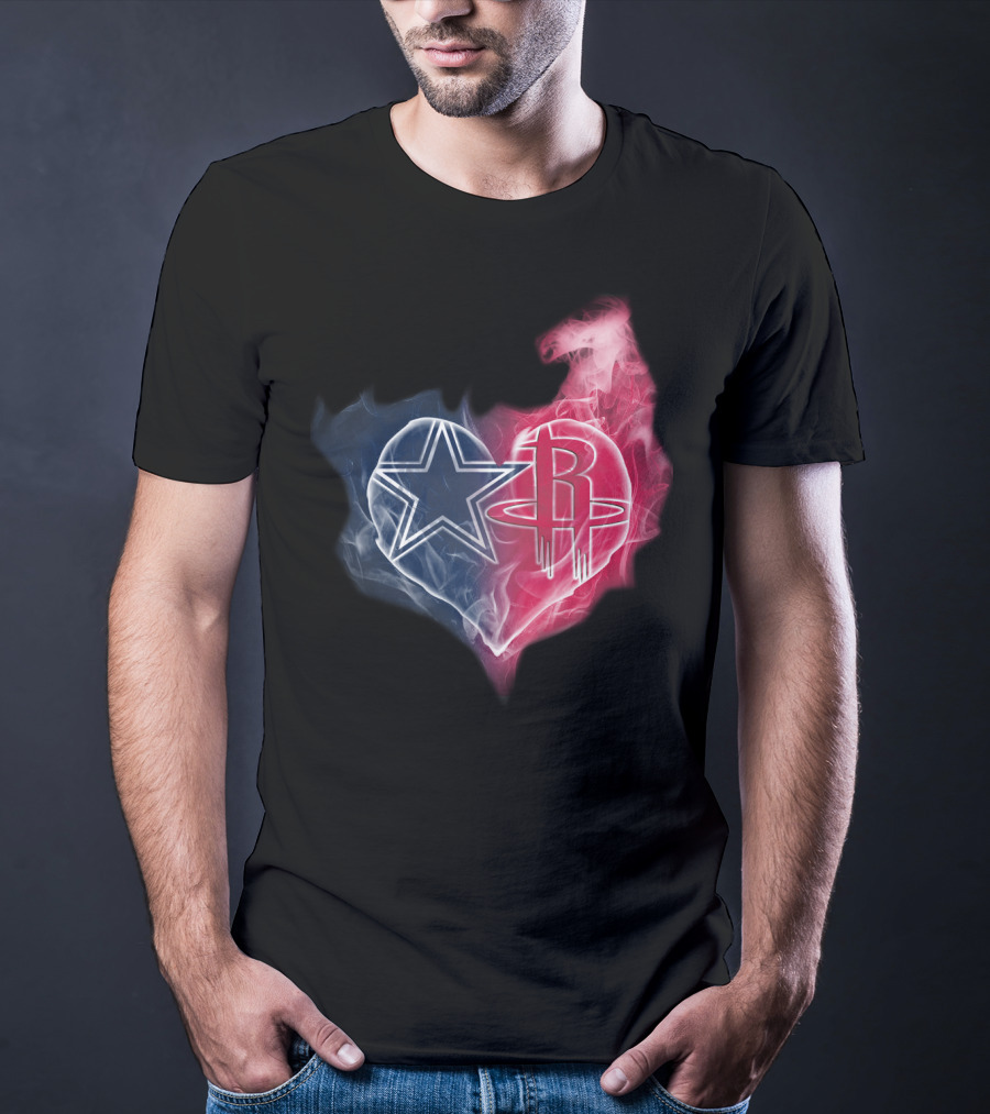 Cowboys Houston Rockets Heart T-Shirt