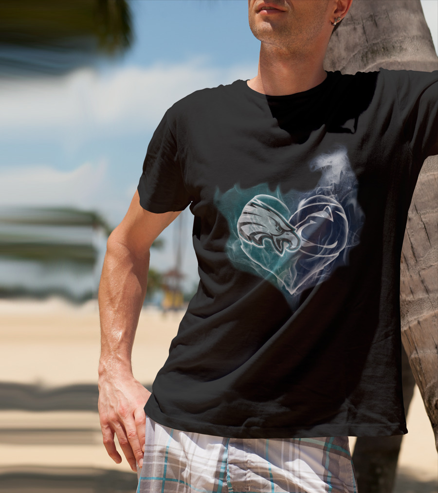 Philadelphia Eagles Penn State Nittany Lions Heart Smoke T-Shirt