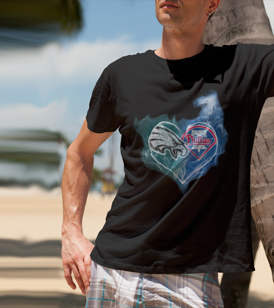 Philadelphia Eagles Phillies Heart T-Shirt