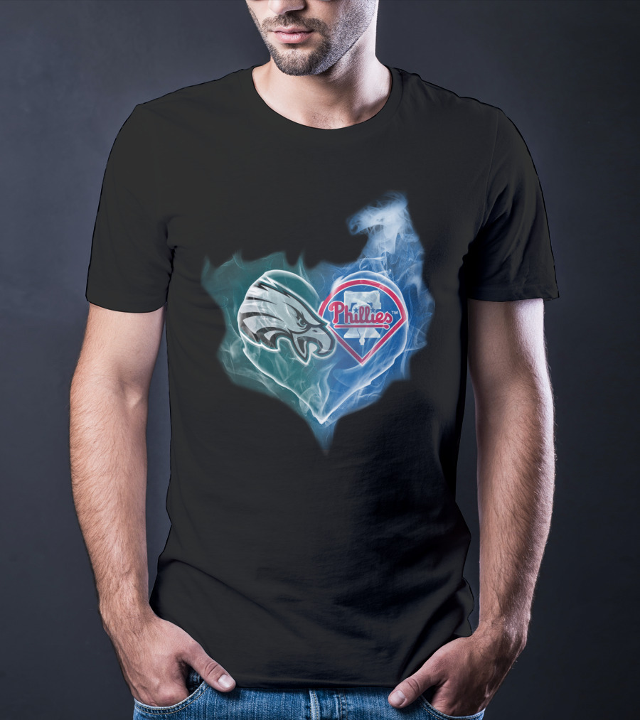 Philadelphia Eagles Phillies Heart T-Shirt