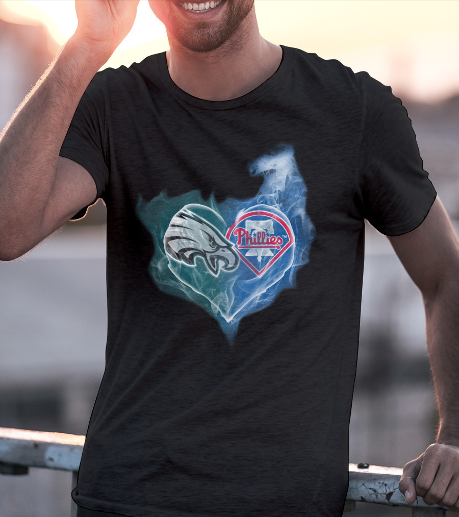 Philadelphia Eagles Phillies Heart T-Shirt