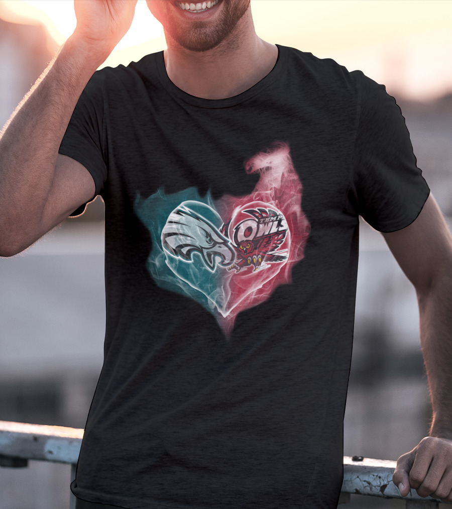 Eagles Temple Owls Heart Fusion T-Shirt