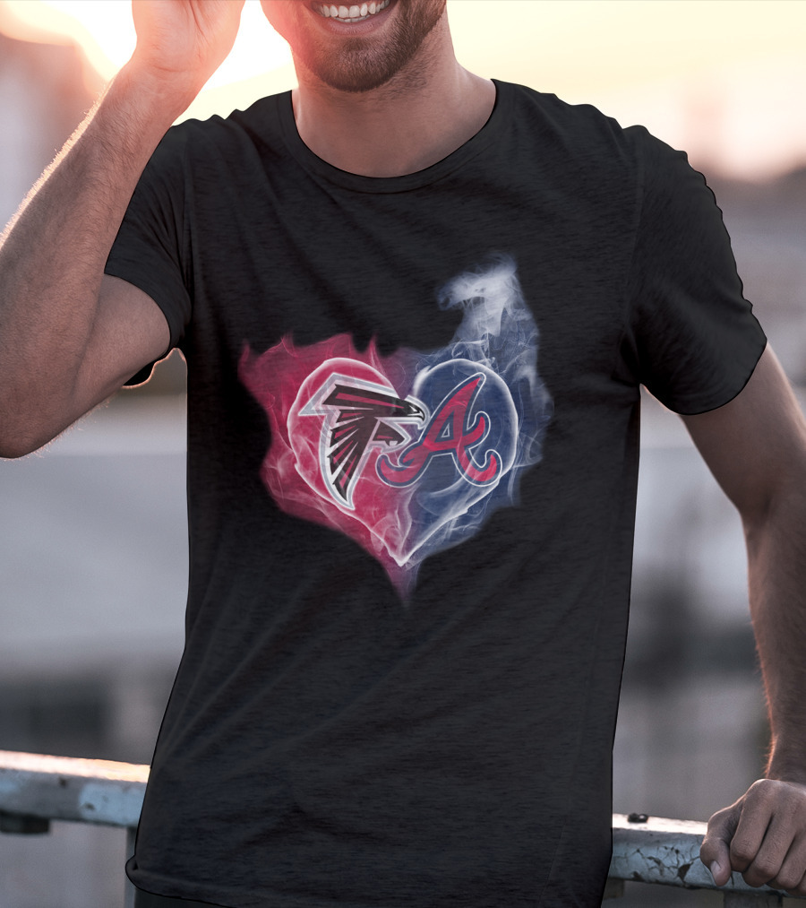 Atlanta Falcons And Braves Heart T-Shirt