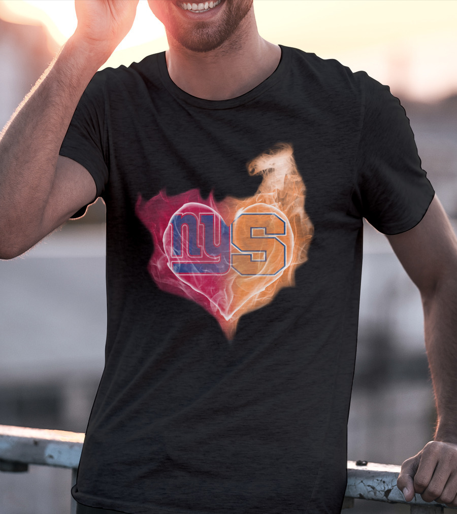 New York Giants Syracuse Orange Ny Heart Flame T-Shirt