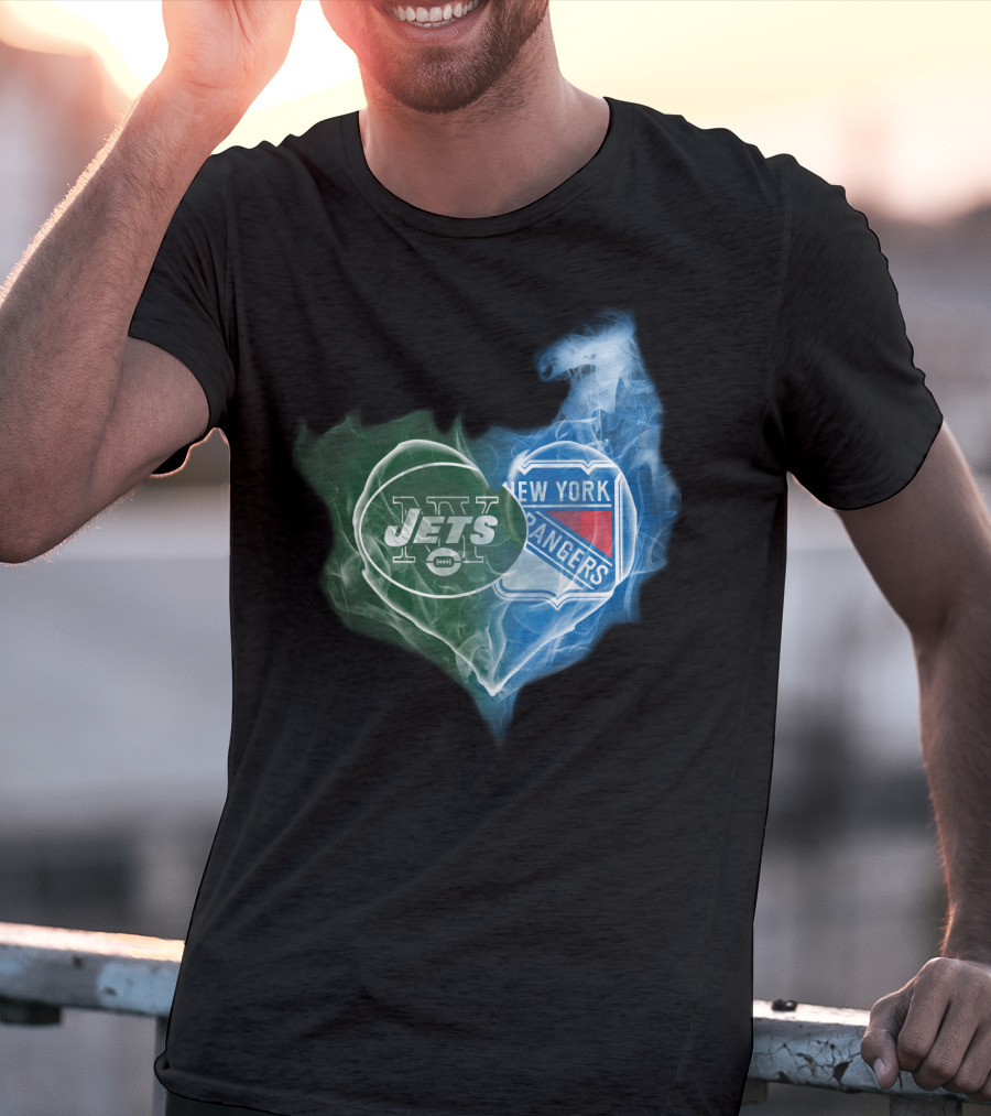 Jets New York Rangers Heart Smoke Fusion T-Shirt