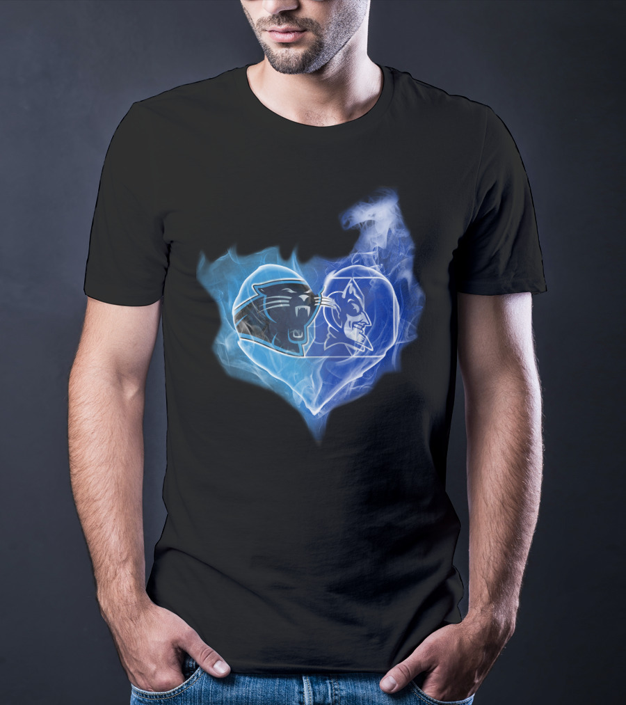 Panthers Duke Blue Devils Heart Fusion T-Shirt