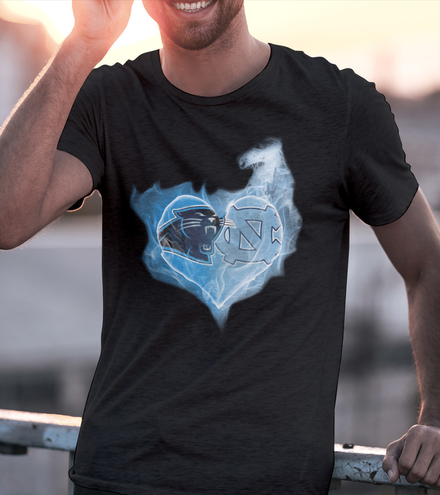 Panthers Tar Heels Heart North Carolina T-Shirt