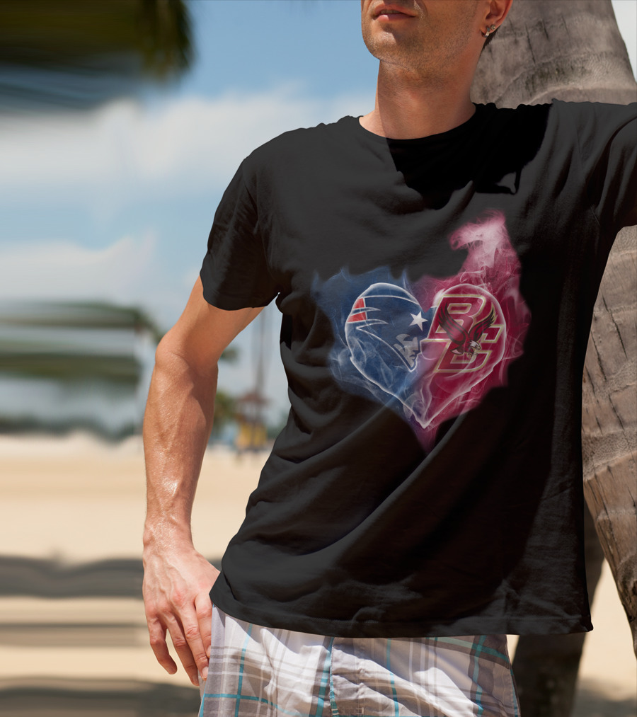 Patriots Boston College Eagles Heart Logo Fusion T-Shirt