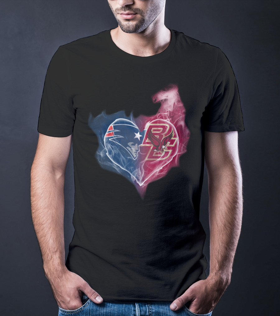 Patriots Boston College Eagles Heart Logo Fusion T-Shirt