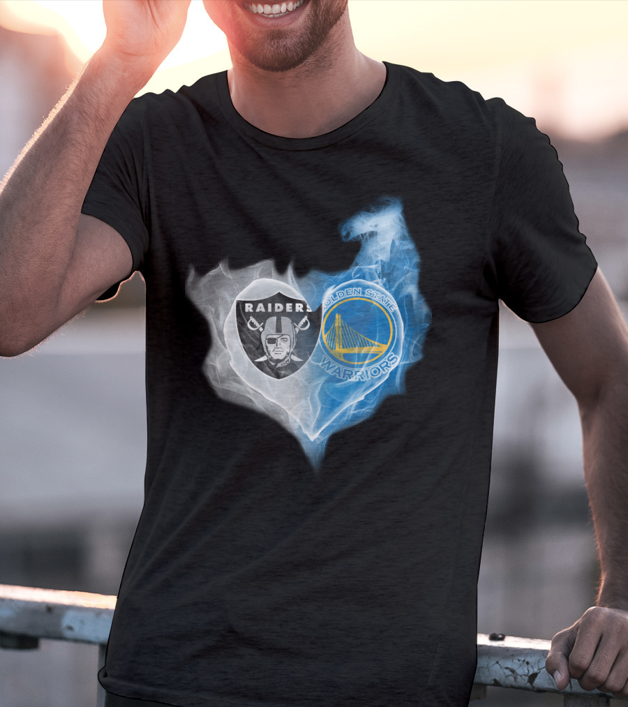 Raiders Golden State Warriors Heart Fusion T-Shirt