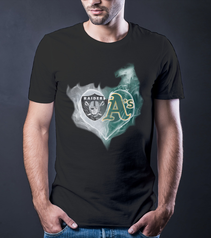 Raiders A's Heart Smoke T-Shirt