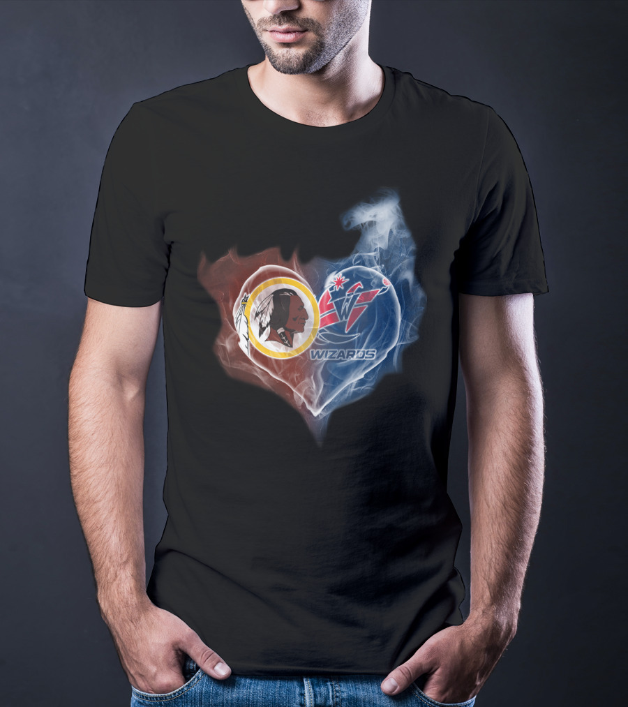 Redskins Washington Wizards Heart Smoke Effect T-Shirt