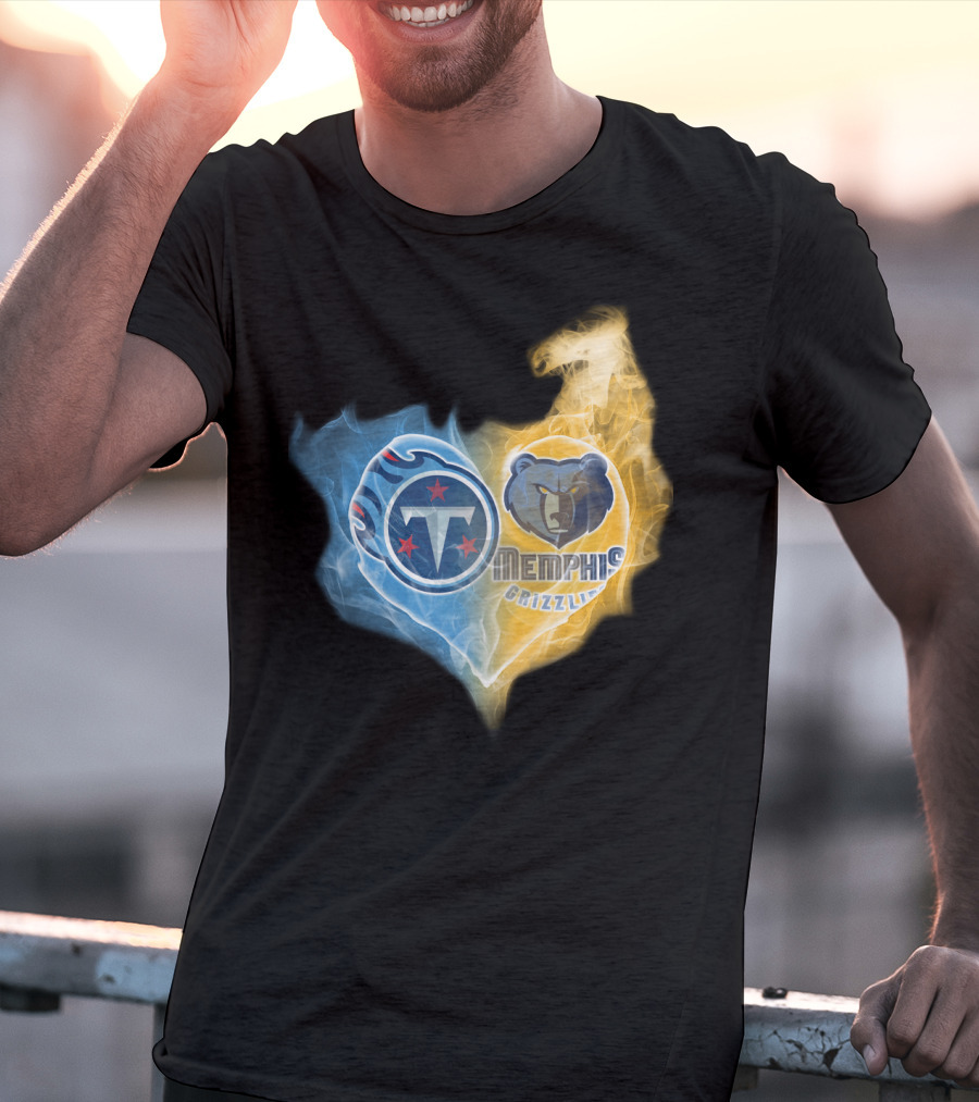 Tennessee Titans Memphis Grizzlies Heart Fusion T-Shirt
