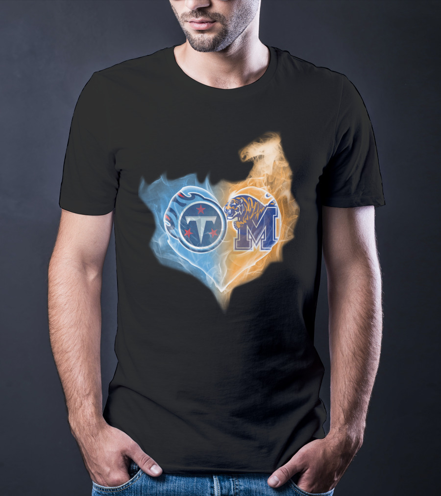 Titans Memphis Tigers Heart T-Shirt
