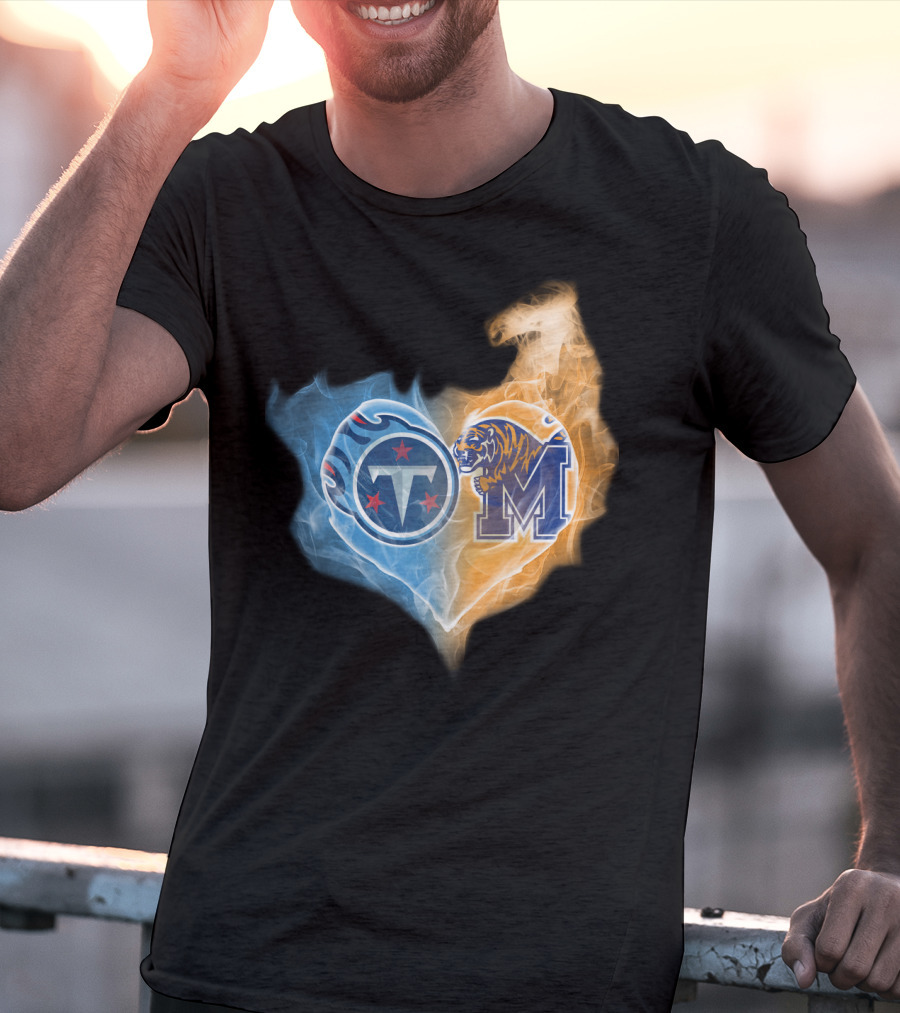 Titans Memphis Tigers Heart T-Shirt