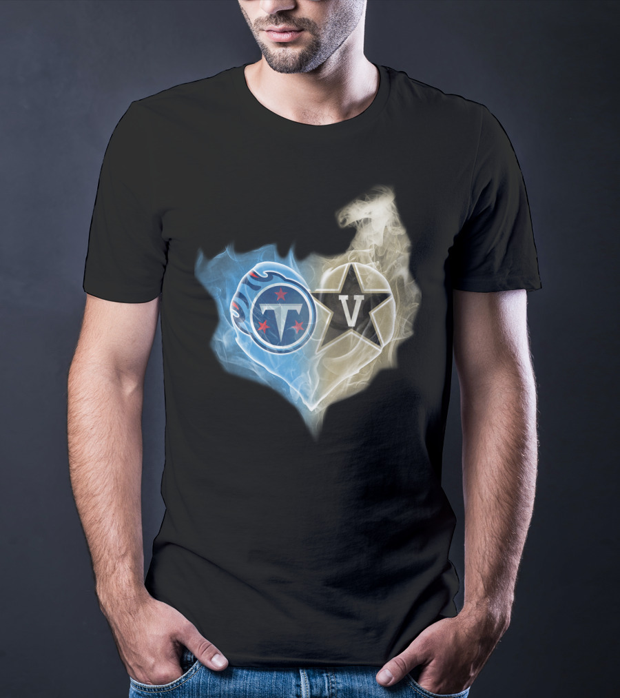 Tennessee Titans Vanderbilt Commodores Smoke Heart Fusion T-Shirt