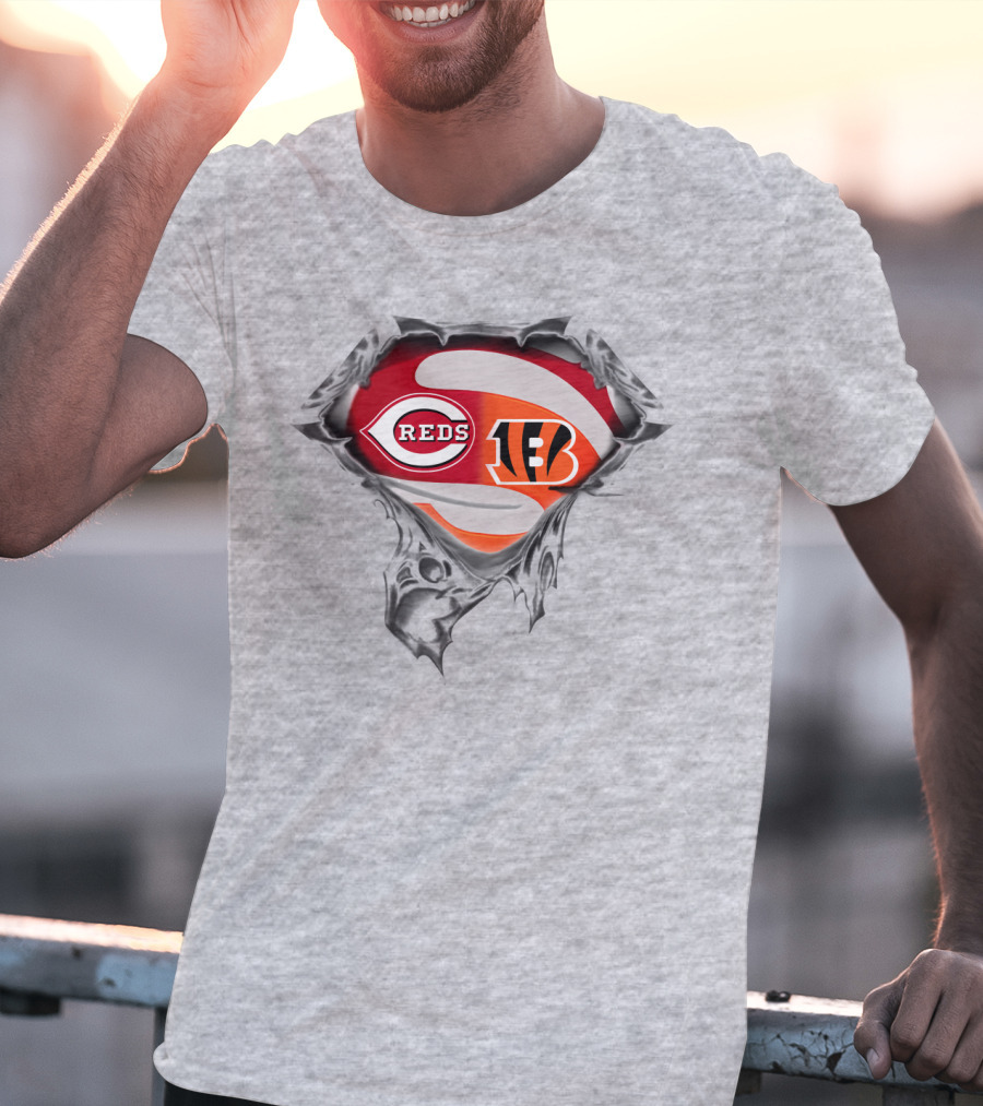 Cincinnati Reds Bengals Logo Mashup T-Shirt
