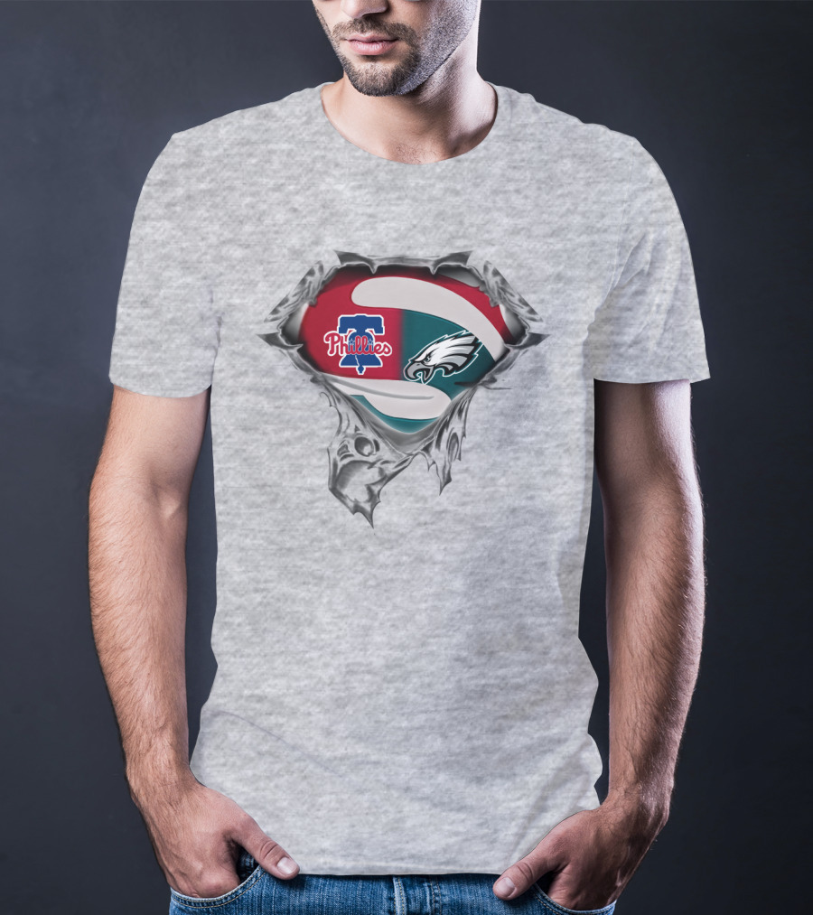 Phillies Eagles Logo Mashup Superhero Style T-Shirt