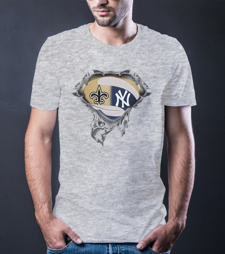 New Orleans Saints And New York Yankees Fusion T-Shirt