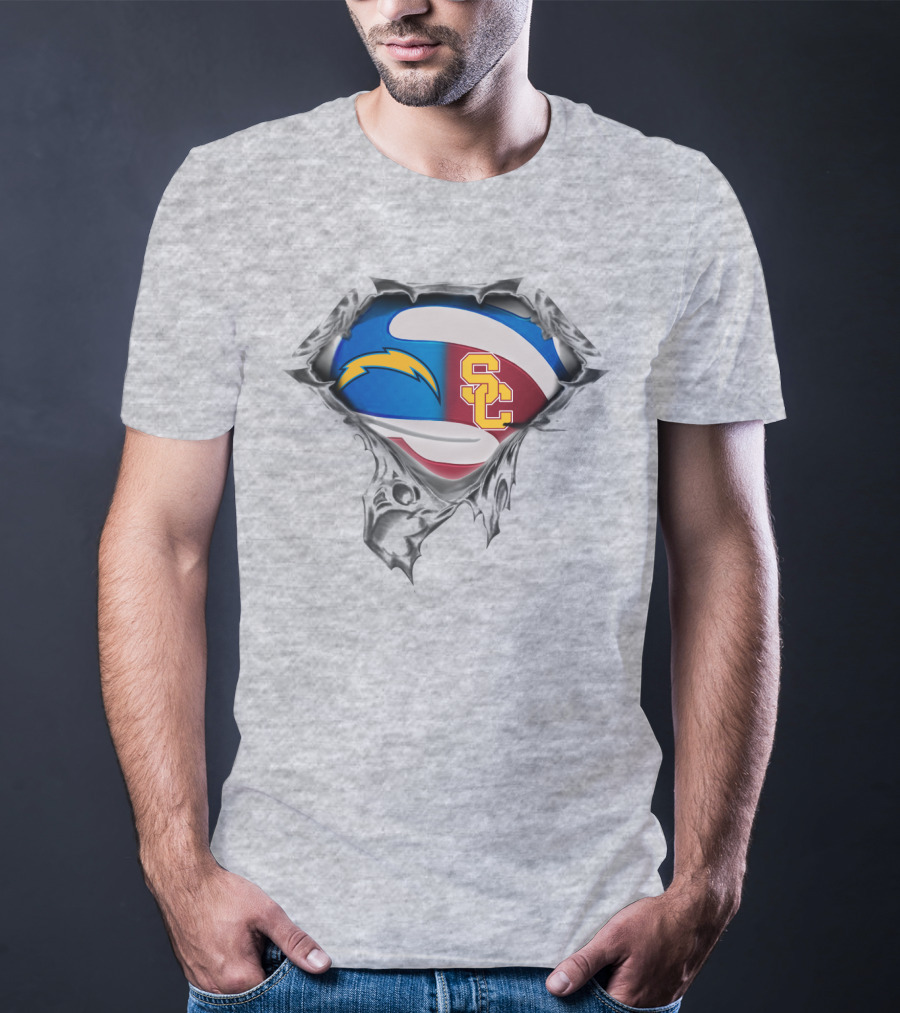 Chargers Usc Trojans Football Hybrid T-Shirt