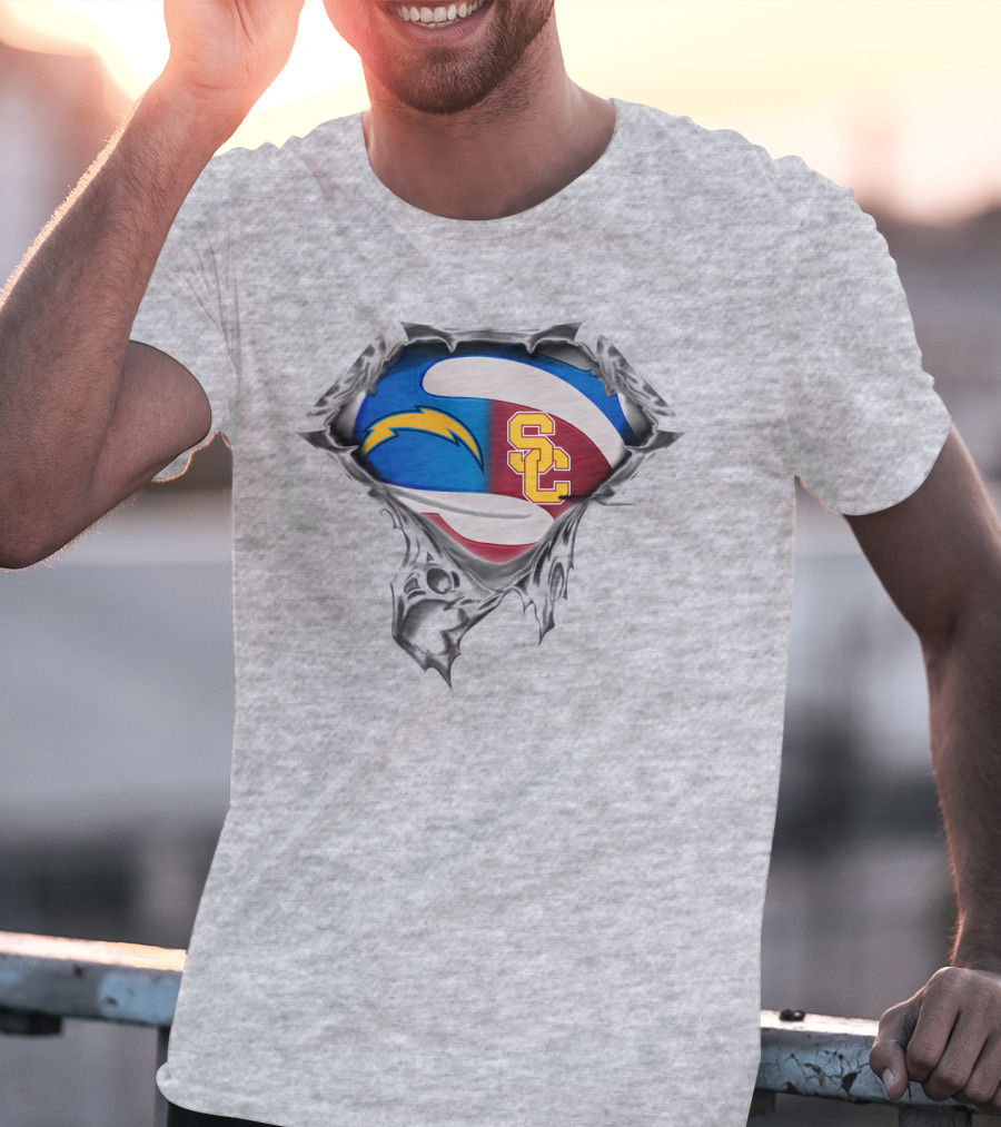 Chargers Usc Trojans Football Hybrid T-Shirt