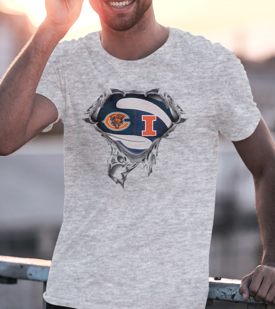 Bears Fighting Illini Logo Mashup T-Shirt