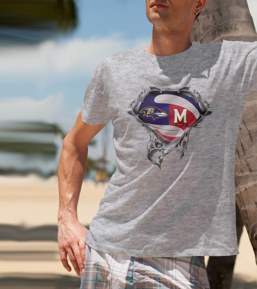 Baltimore Ravens Maryland Terrapins Crossover Super T-Shirt