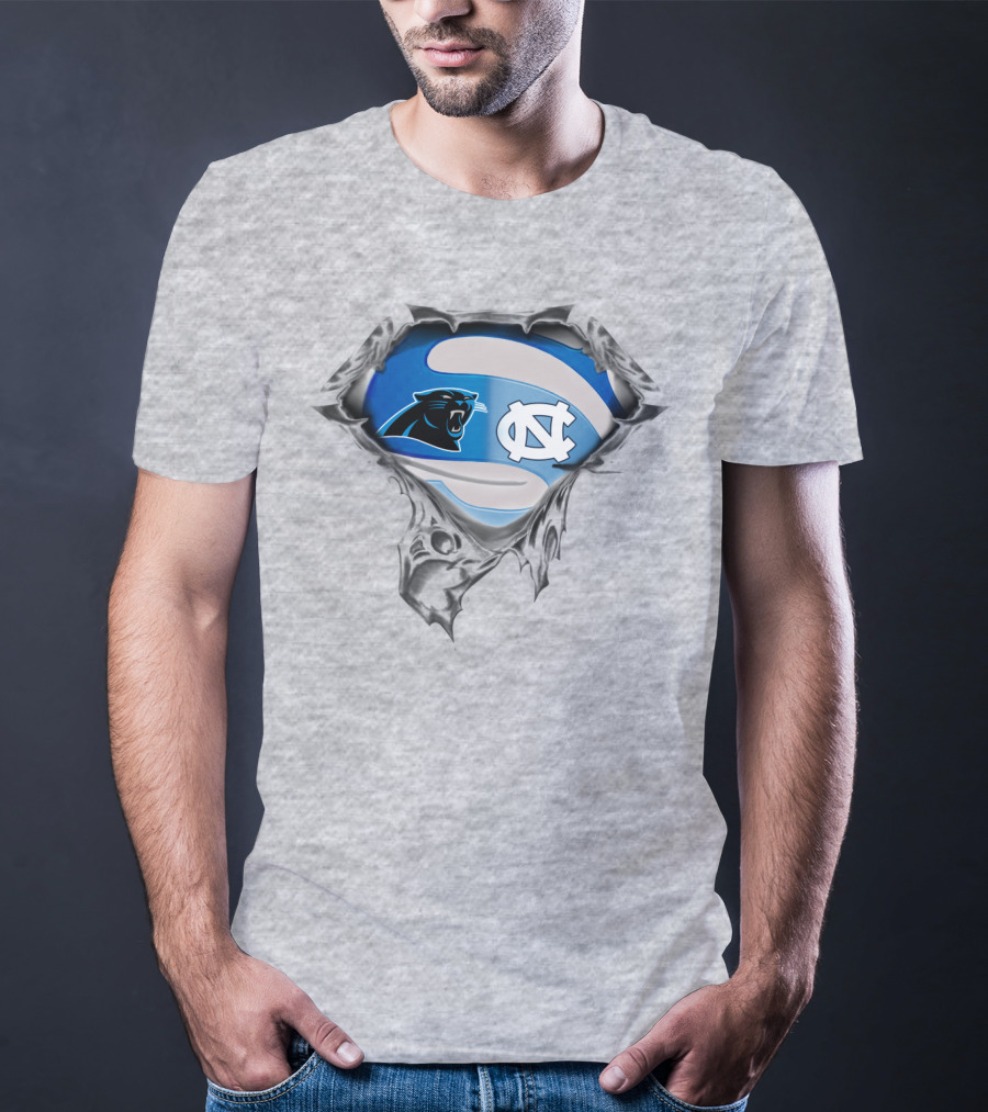 Carolina Panthers Tar Heels Nc Logo Mashup T-Shirt