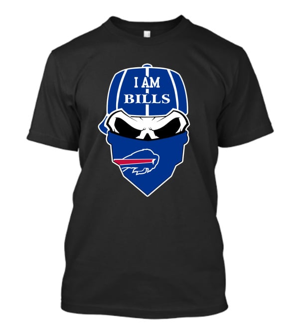 I Am Bills Buffalo Bills Skull Logo Face Covering T-Shirt