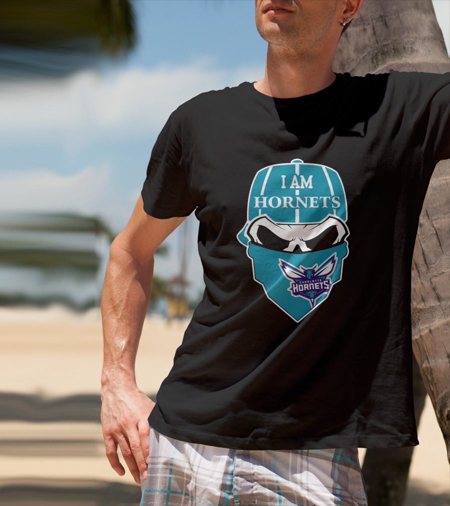 I Am Hornets Charlotte Hornets Skull T-Shirt
