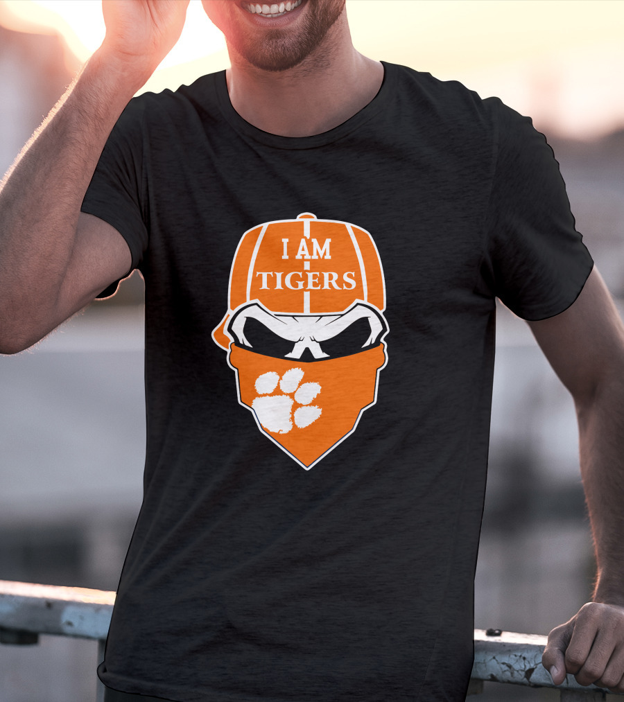 Clemson Tigers I Am Tigers Skull Paw T-Shirt