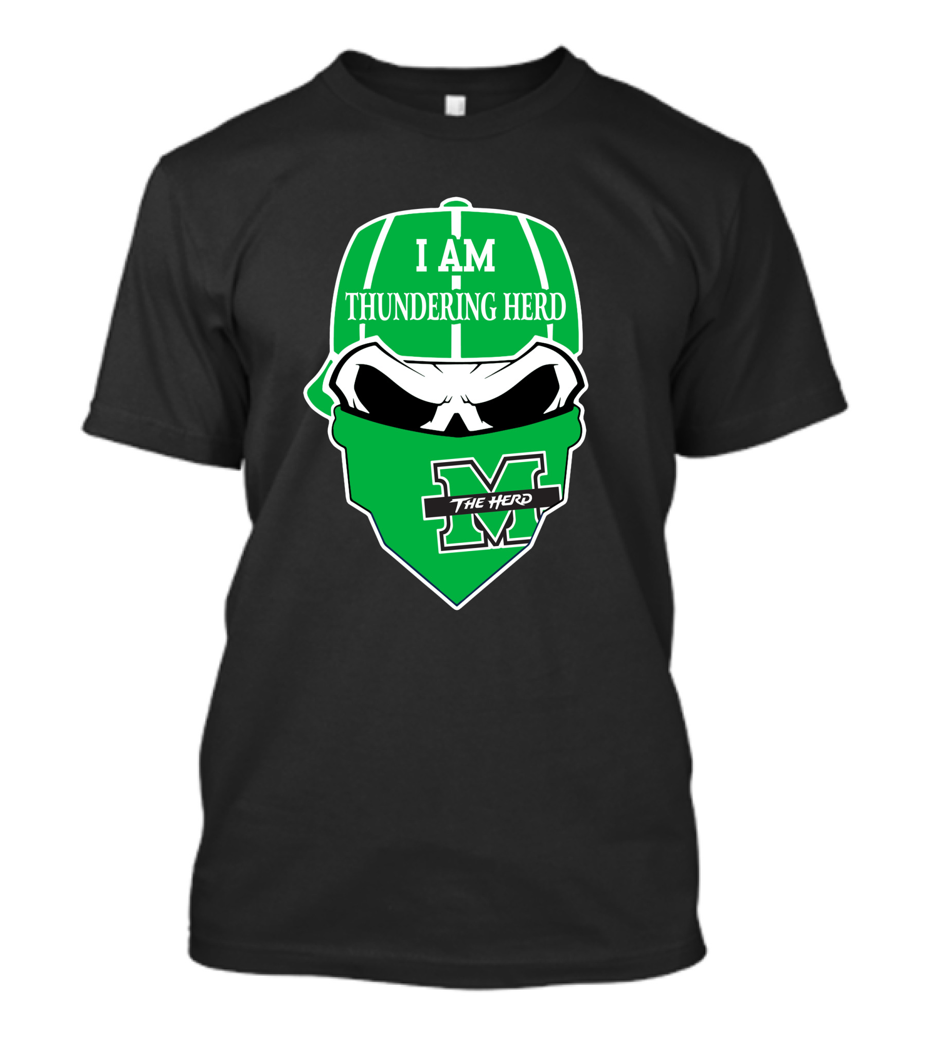 I Am Thundering Herd Skull The Herd M T-Shirt