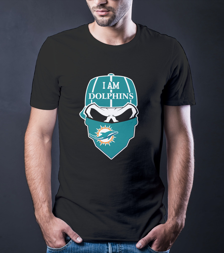 I Am Miami Dolphins Skull Face Mask T-Shirt