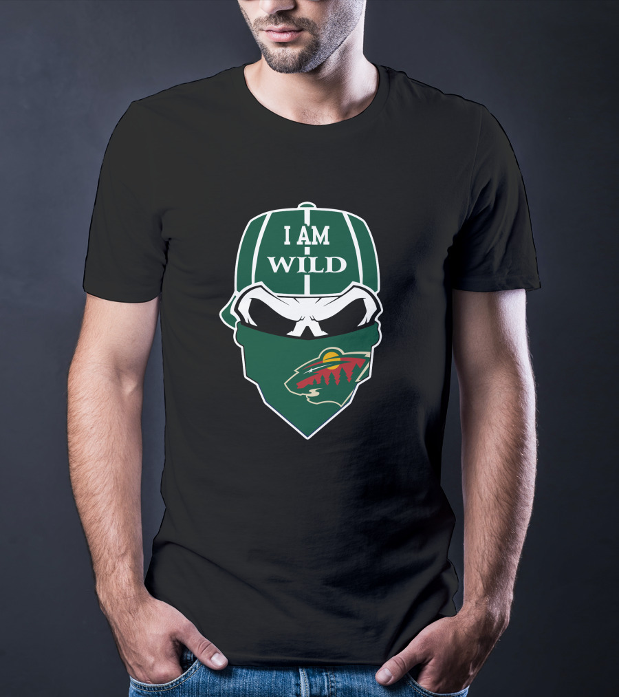 I Am Wild Minnesota Wild Skull T-Shirt