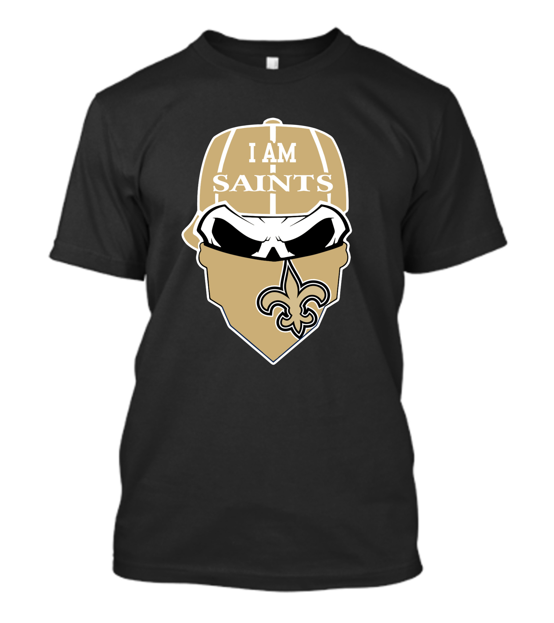 I Am New Orleans Saints Skull Fleur-De-Lis T-Shirt