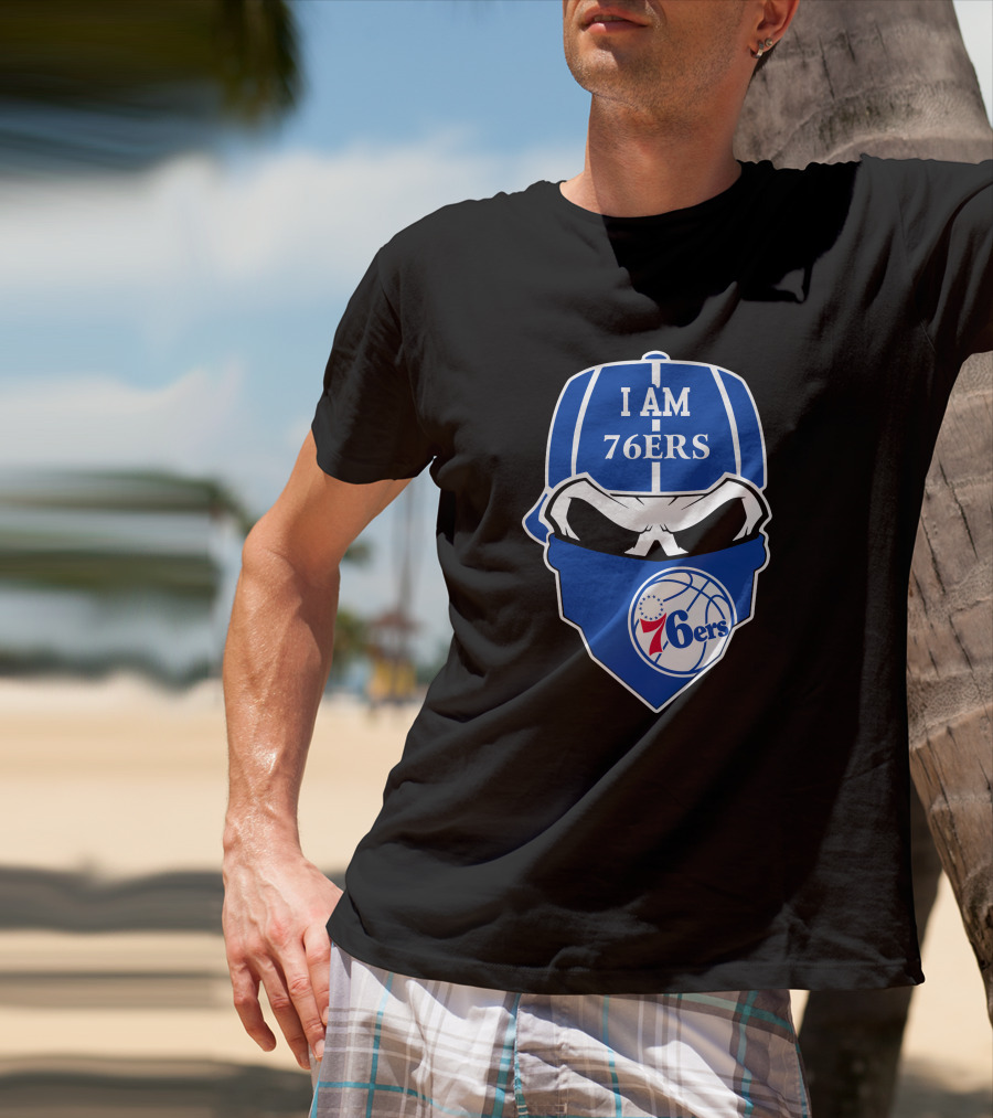 I Am 76ers Skull Logo Philadelphia 76ers T-Shirt