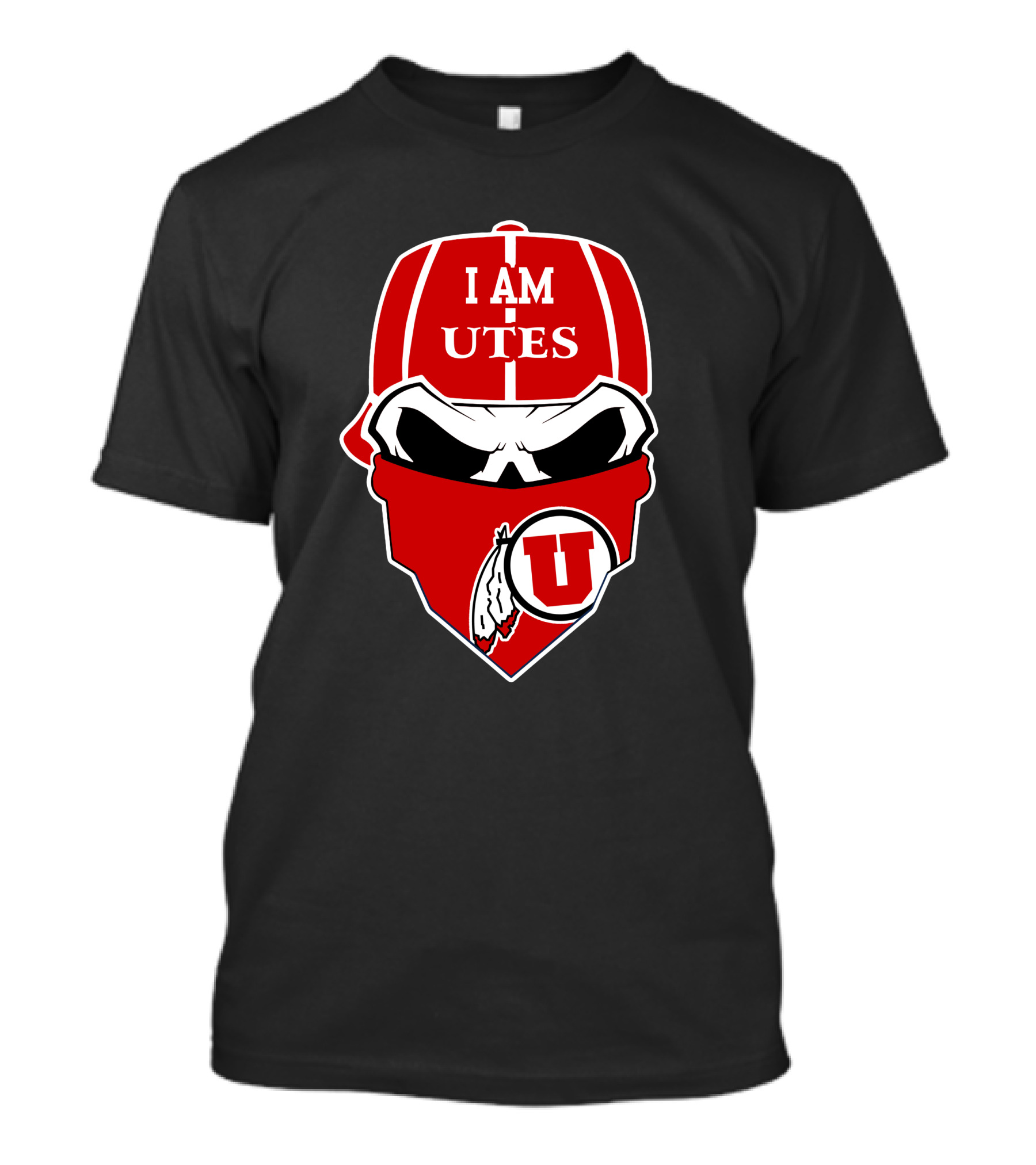 I Am Utah Utes Skull Bandana U T-Shirt